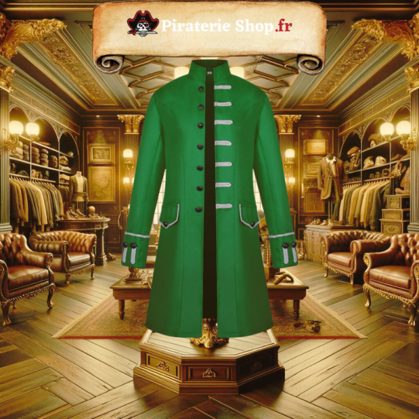 Veste pirate verte élégante