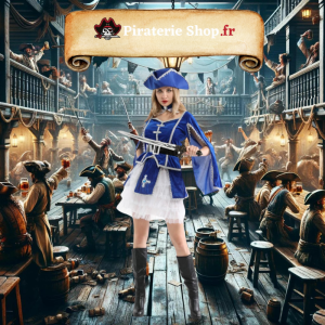 déguisement pirate femme bleu