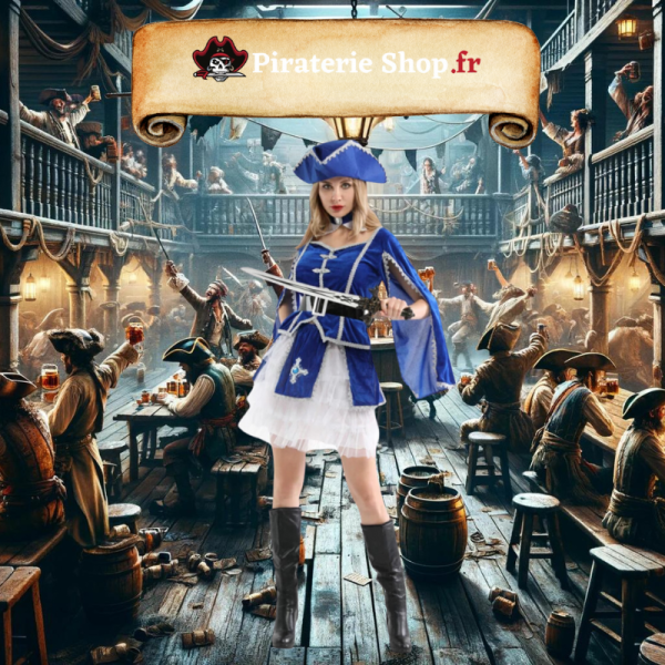 déguisement pirate femme bleu