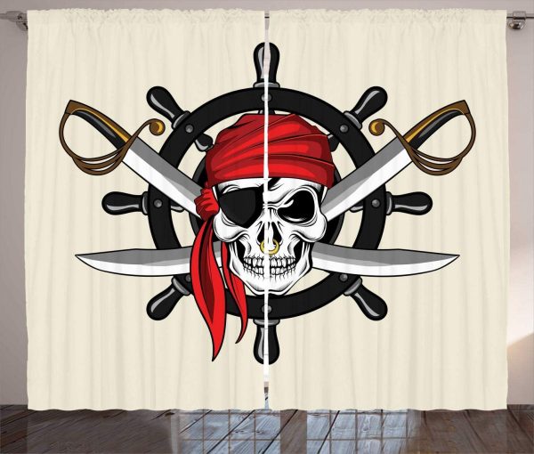 rideau pirate tête de mort
