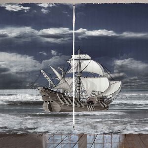 rideau enfant bleu pirate