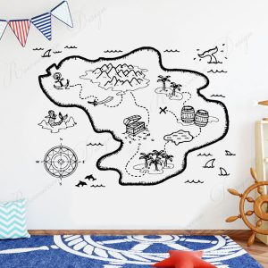 sticker pirate carte au trésor