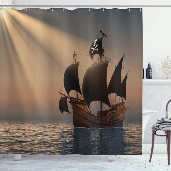 rideau de douche bateau pirate