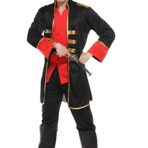 déguisement pirate homme rouge noir