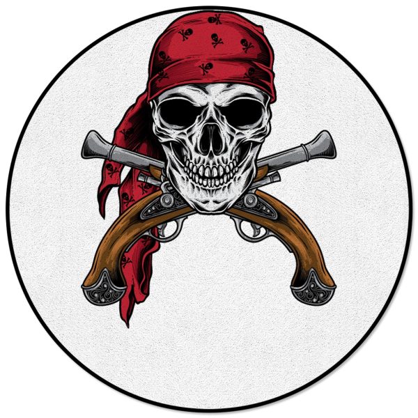 Tapis de flibustier avec crâne de pirate rond